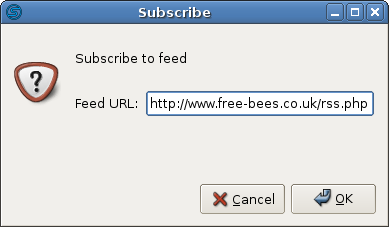 Subscribing to a feed in Straw, a news reader.